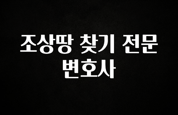 진심을 담은 조상땅 찾기 전문 변호사 핫한 정보입니다