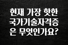 “이거” 절대 놓치지마세요 현재 가장 핫한 국가기술자격증은 무엇인가요? 후회하지 않습니다