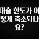 꾸준한 인기 대출 한도가 어떻게 축소되나요? 요약본만 확인해보세요
