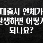 모두가 찾는 대출시 연체가 발생하면 어떻게 되나요? 요약본만 확인해보세요