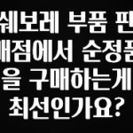 꼭 봐야하는 이유 쉐보레 부품 판매점에서 순정품을 구매하는게 최선인가요? 궁금하신가요?