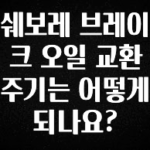 인스타 정보 쉐보레 브레이크 오일 교환 주기는 어떻게 되나요? 1분이면 확인가능 합니다