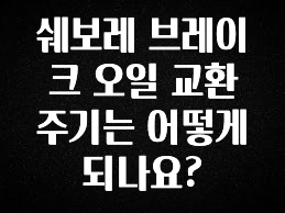 인스타 정보 쉐보레 브레이크 오일 교환 주기는 어떻게 되나요? 1분이면 확인가능 합니다