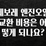 검색량 증가한 쉐보레 엔진오일 교환 비용은 어떻게 되나요? 알려드립니다