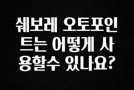 대박소식 쉐보레 오토포인트는 어떻게 사용할수 있나요? 확인 부탁드립니다
