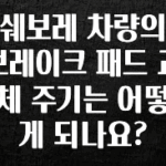 금주의 인기 쉐보레 차량의 브레이크 패드 교체 주기는 어떻게 되나요? 지금떳다