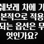 정보 쏟아짐 쉐보레 차에 기본적으로 적용되는 옵션은 무엇인가요? 좋은 정보