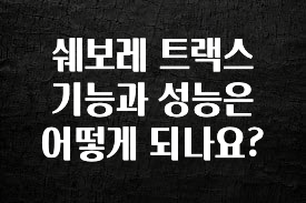 인기좋은 이유 쉐보레 트랙스 기능과 성능은 어떻게 되나요? 실시간 리뷰입니다