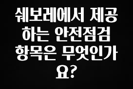 “꼭”클릭해야하는 이유 쉐보레에서 제공하는 안전점검 항목은 무엇인가요? 실사용 후기