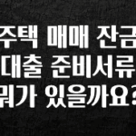 요즘 “다” 여기서 한대 주택 매매 잔금 대출 준비서류 뭐가 있을까요? 실간 리뷰