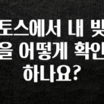 모두가 궁금해 했던 토스에서 내 빚을 어떻게 확인하나요? 확인하시죠