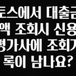 클릭 필 토스에서 대출금액 조회시 신용평가사에 조회기록이 남나요? 바로 클릭