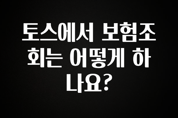 꾸준한 사랑을 받은 토스에서 보험조회는 어떻게 하나요? 알려드립니다