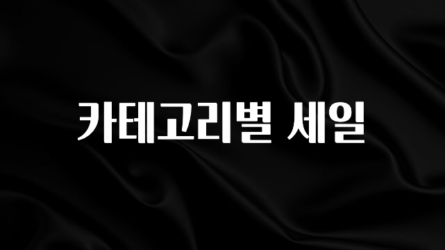 이게 진짜라고? 카테고리별 세일 무조건 확인