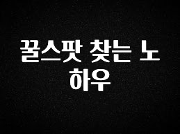 찰떡궁합 꿀스팟 찾는 노하우 업데이트된 소식입니다