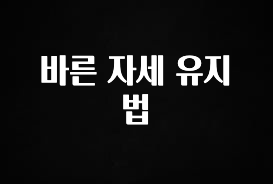 싹 다알려줌 바른 자세 유지법 좋은 정보