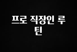 찰떡궁합 프로 직장인 루틴 알짜배기만 골라가세요